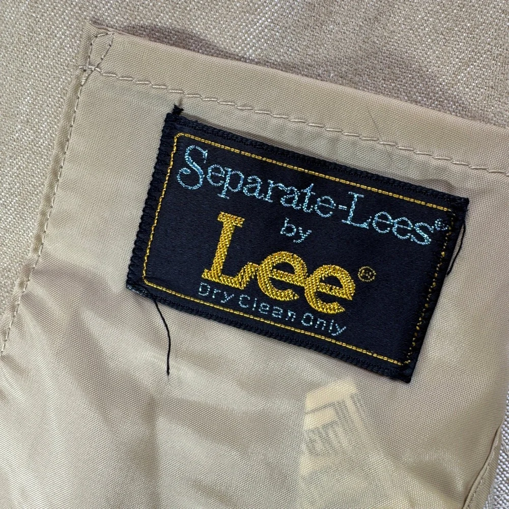 Vintage Lee Separate Lees Blazer Mens 46R Cream Blend‎ Safari Sport Coat